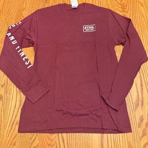 STIHL Men's First and Finest Maroon Long Sleeve Shirt